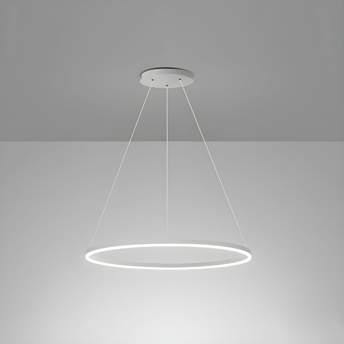 31.5" Modern LED Pendant Light Circle Design White Norenza