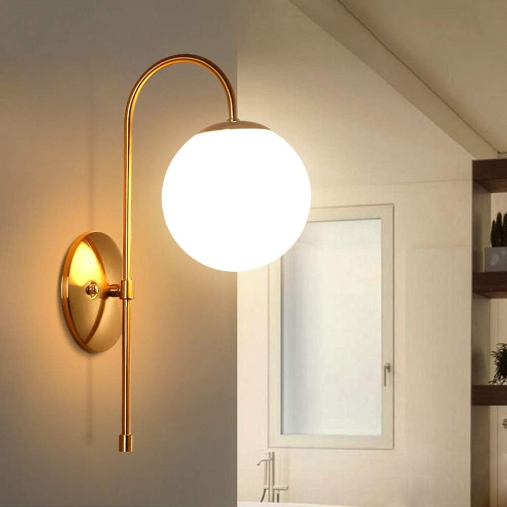 Simple Elegant Gold Wall Sconce with Sphere