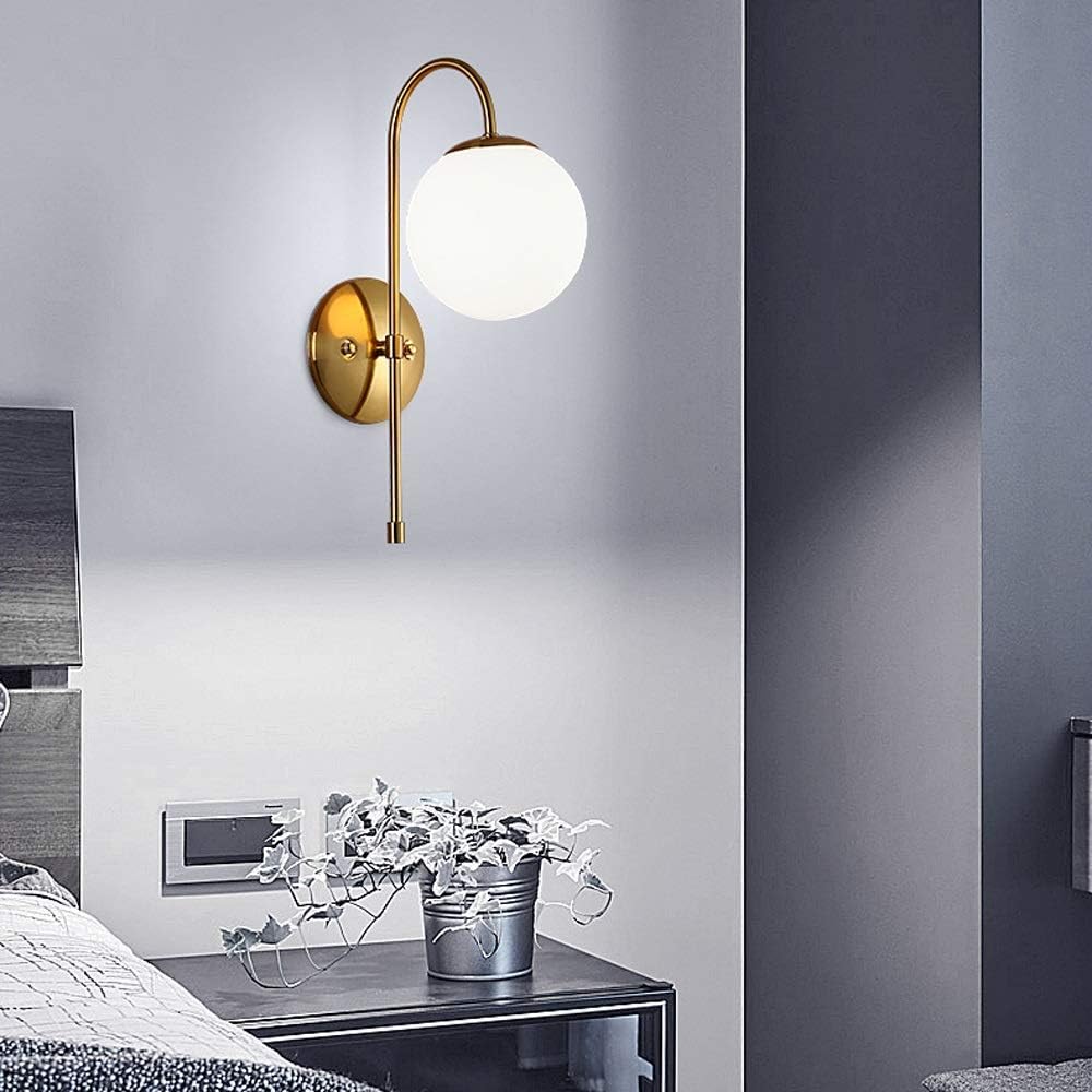 Simple Elegant Gold Wall Sconce with Sphere