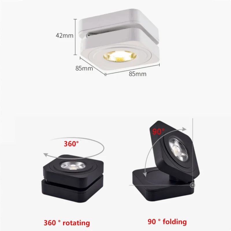 360-Degree Rotating LED Surface Mount Downlights Norenza