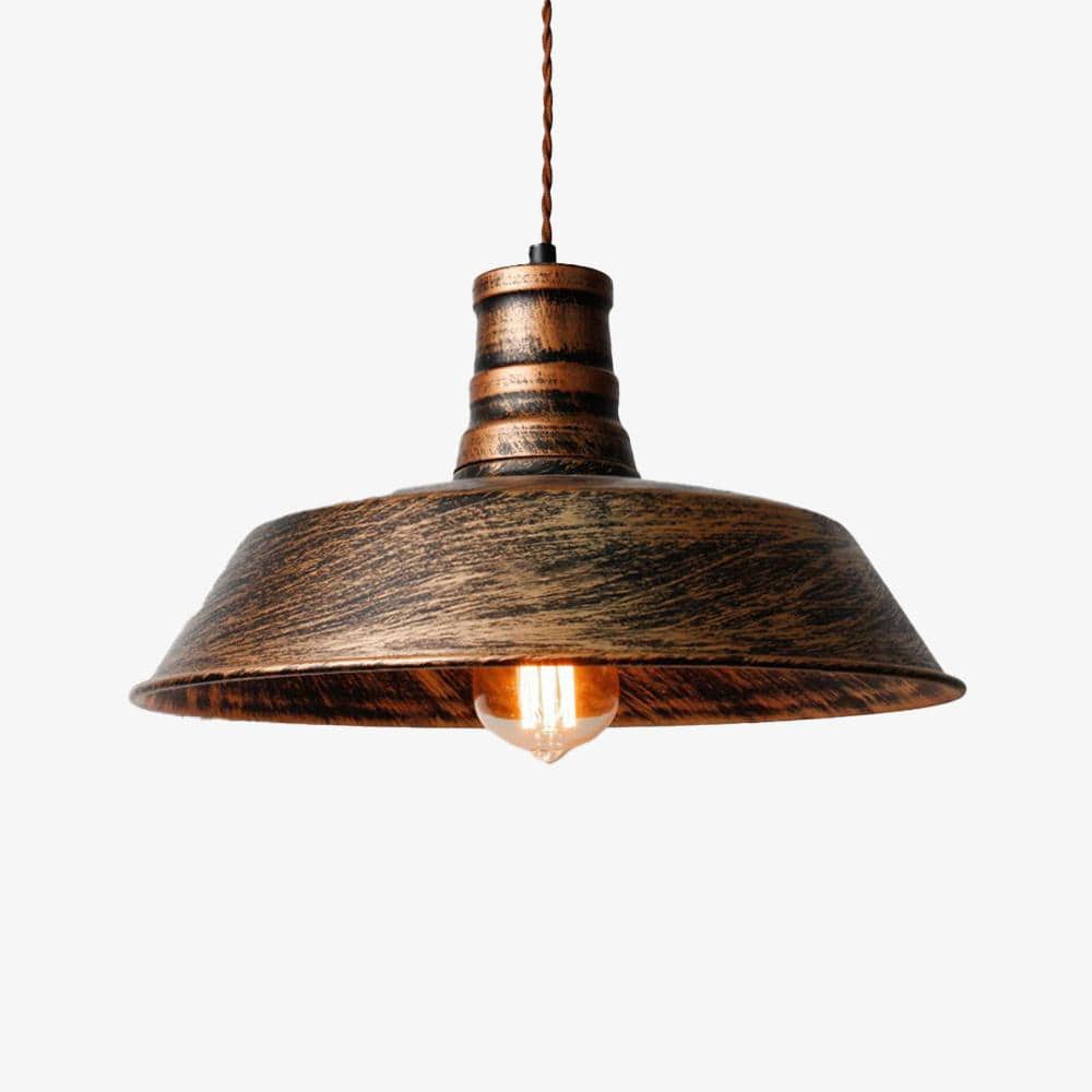 Industrial Style LED Suspension Light with Copper Shade