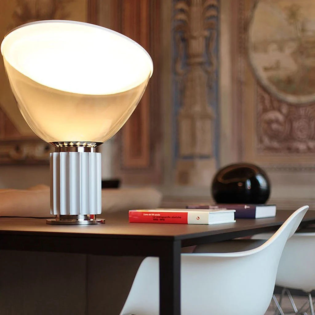 Modern LED Desk Lamp with Industrial Base and Round Shade