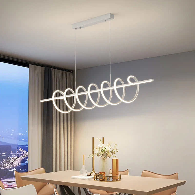 Spiral Pendant LED Chandelier in Acrylic Design