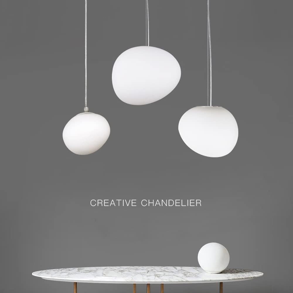 Oval Glass White LED Suspension Light