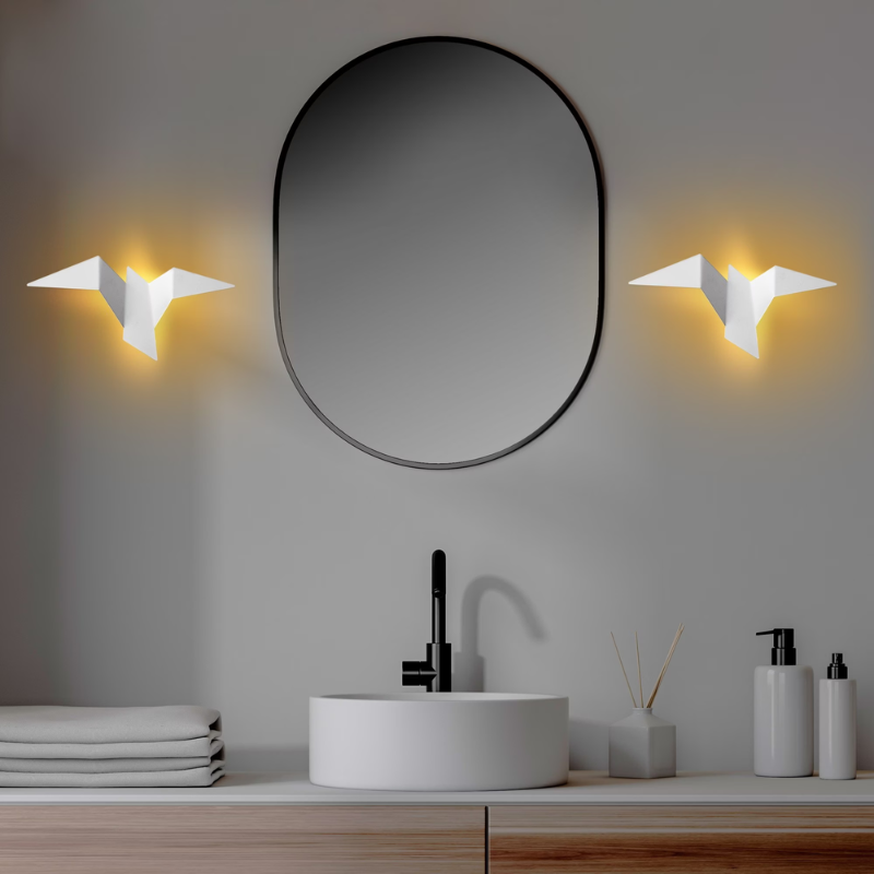 Applique murale moderne LED oiseau style origami Naila