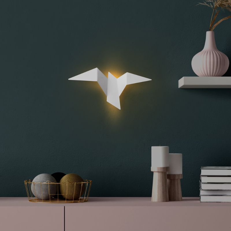 Applique murale moderne LED oiseau style origami Naila