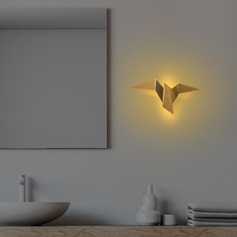 Applique murale moderne LED oiseau style origami Naila