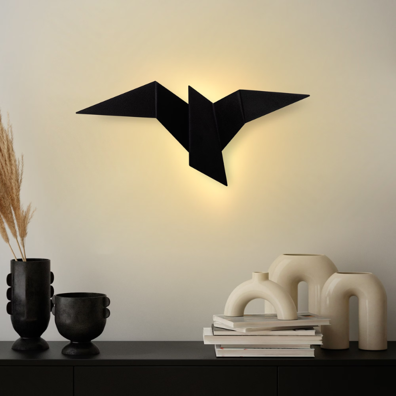 Applique murale moderne LED oiseau style origami Naila