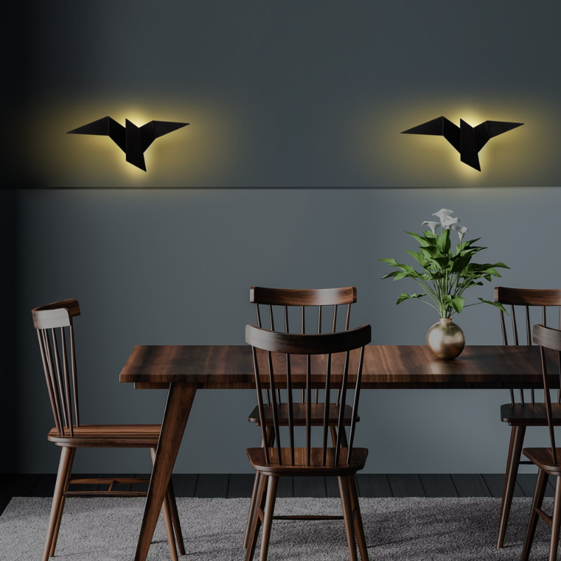 Applique murale moderne LED oiseau style origami Naila