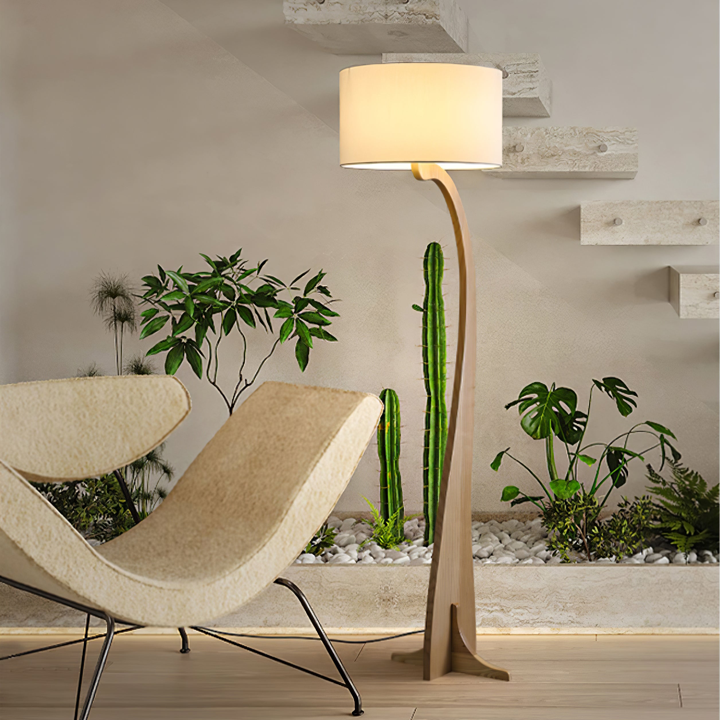 Modern Wooden LED Floor Lamp - Stylish Decorative Lighting