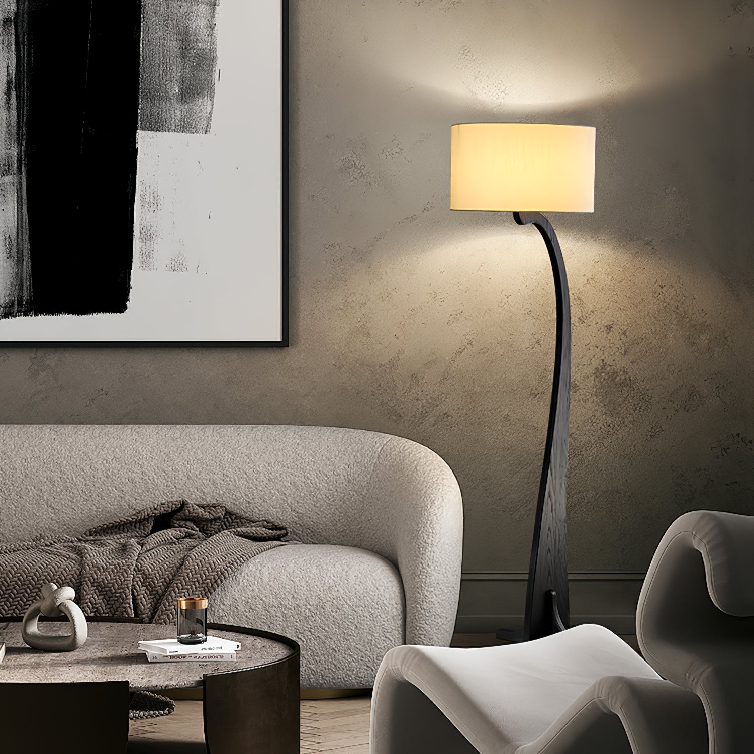 Modern Wooden LED Floor Lamp - Stylish Decorative Lighting
