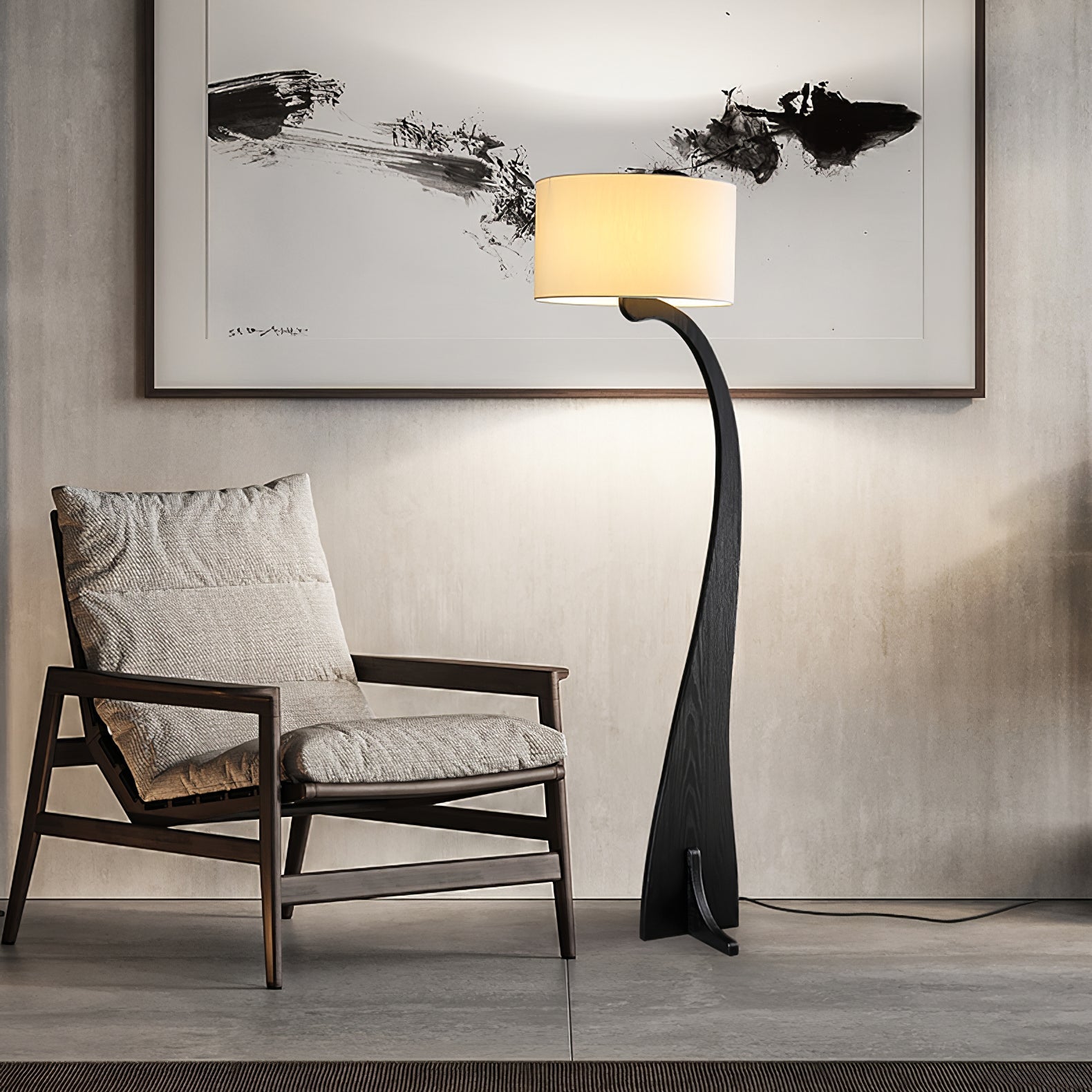Modern Wooden LED Floor Lamp - Stylish Decorative Lighting