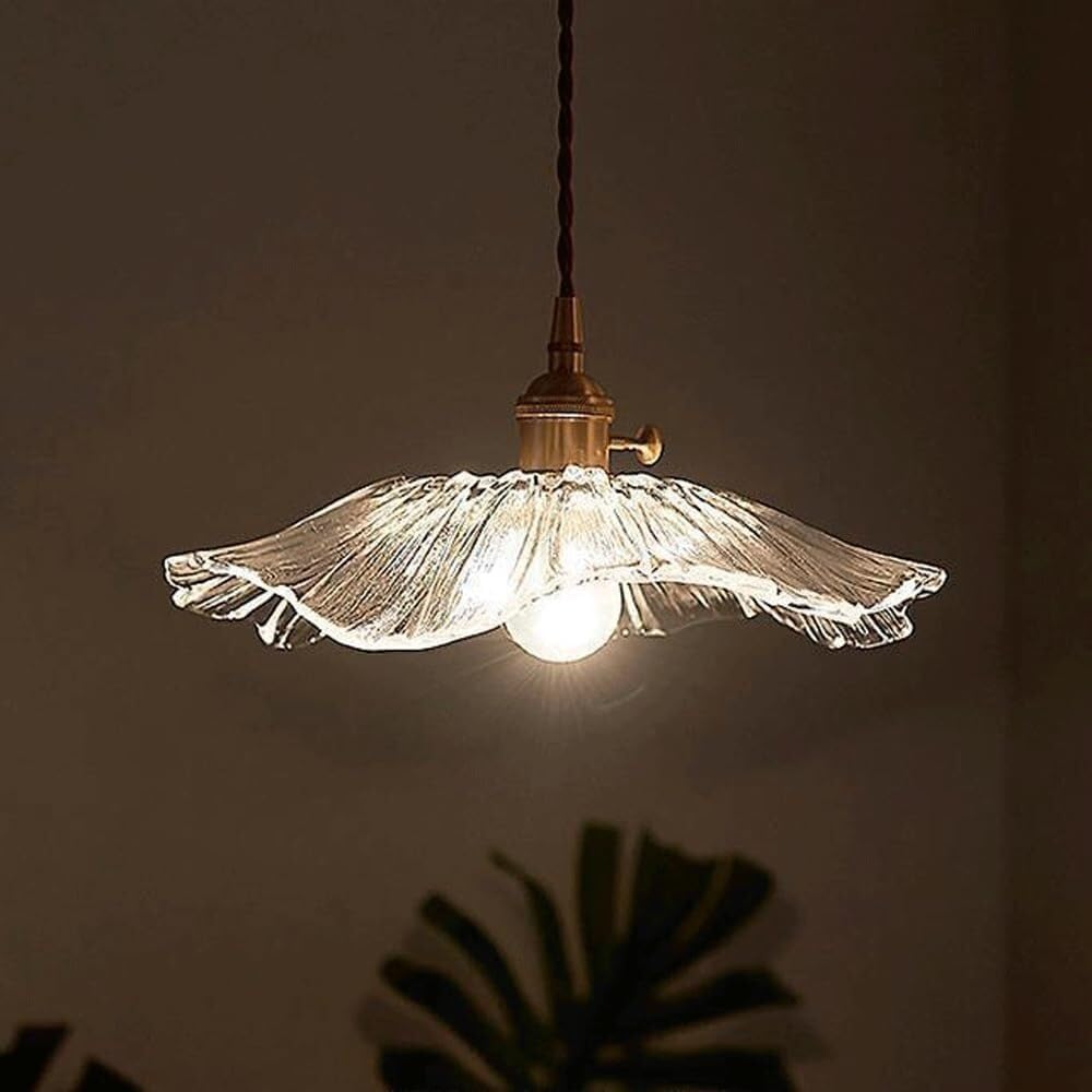 Minimalist Nordic Japanese Style Brass and Glass Pendant Light for Restaurant, Bedroom, Balcony, and Bar