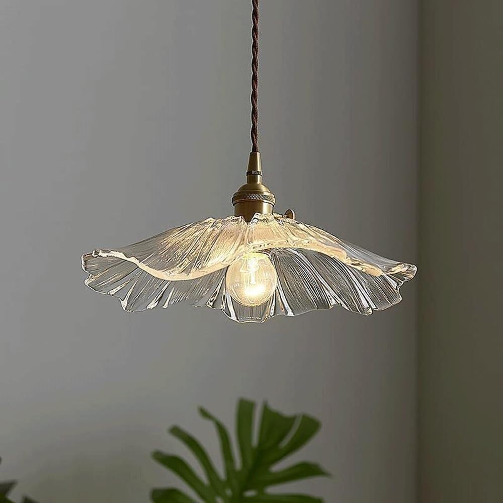 Minimalist Nordic Japanese Style Brass and Glass Pendant Light for Restaurant, Bedroom, Balcony, and Bar