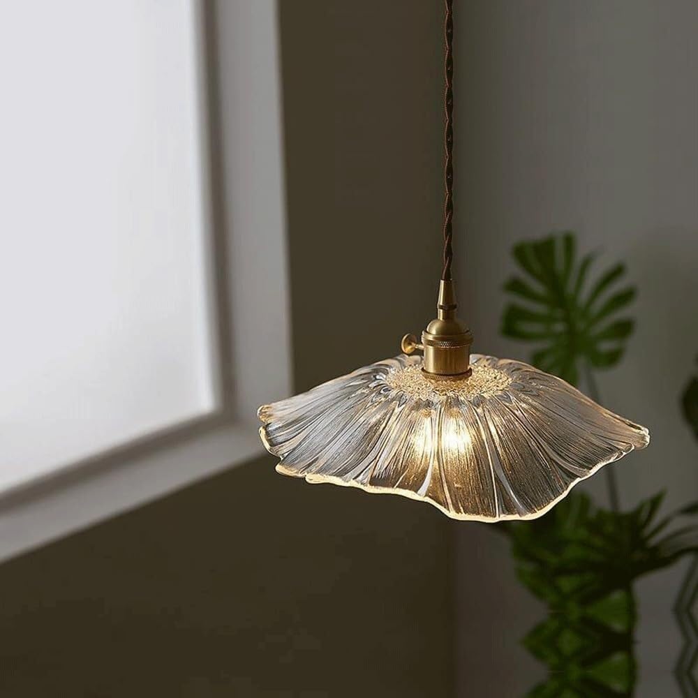 Minimalist Nordic Japanese Style Brass and Glass Pendant Light for Restaurant, Bedroom, Balcony, and Bar