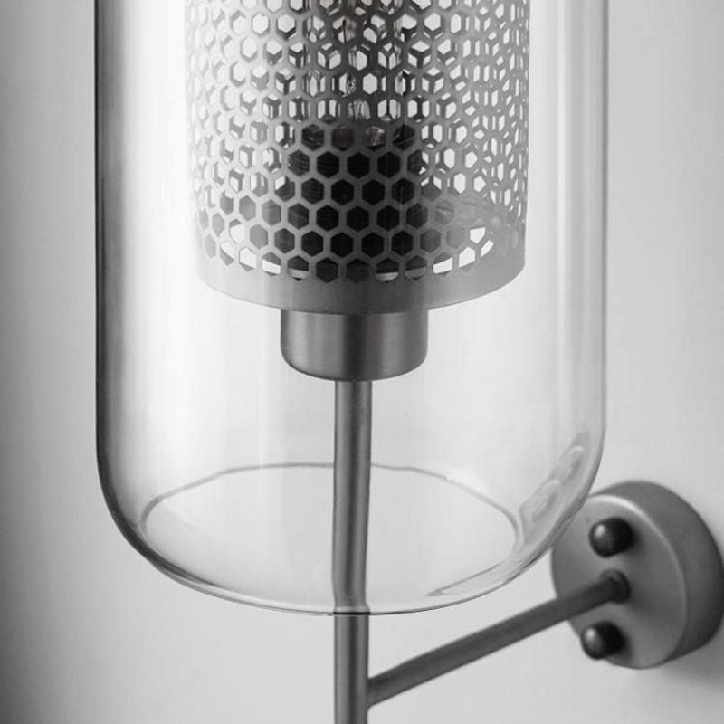 Vintage Glass and Metal Wall Sconce