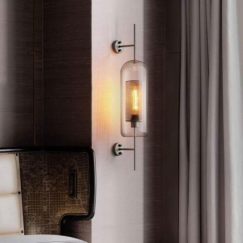 Vintage Glass and Metal Wall Sconce