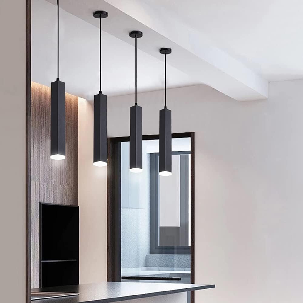 Suspension design LED rectangulaire (noir ou blanc)
