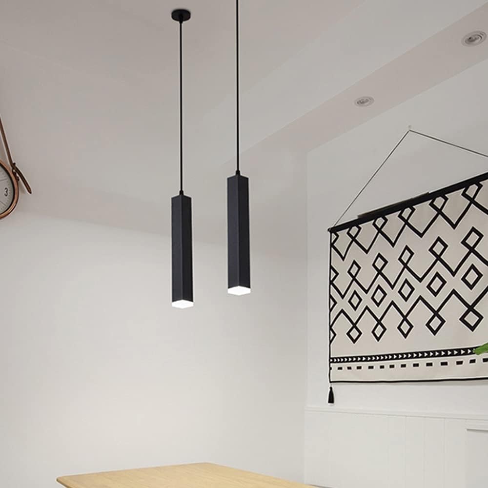 Suspension design LED rectangulaire (noir ou blanc)