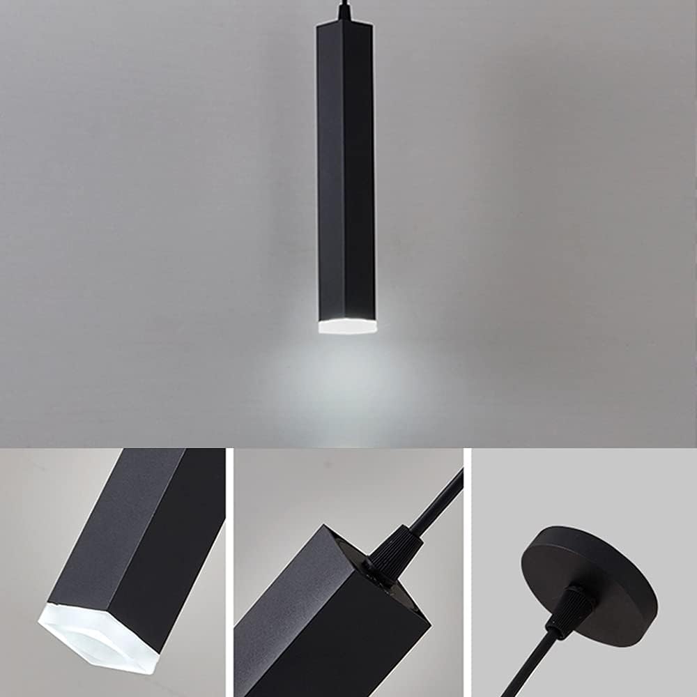 Suspension design LED rectangulaire (noir ou blanc)