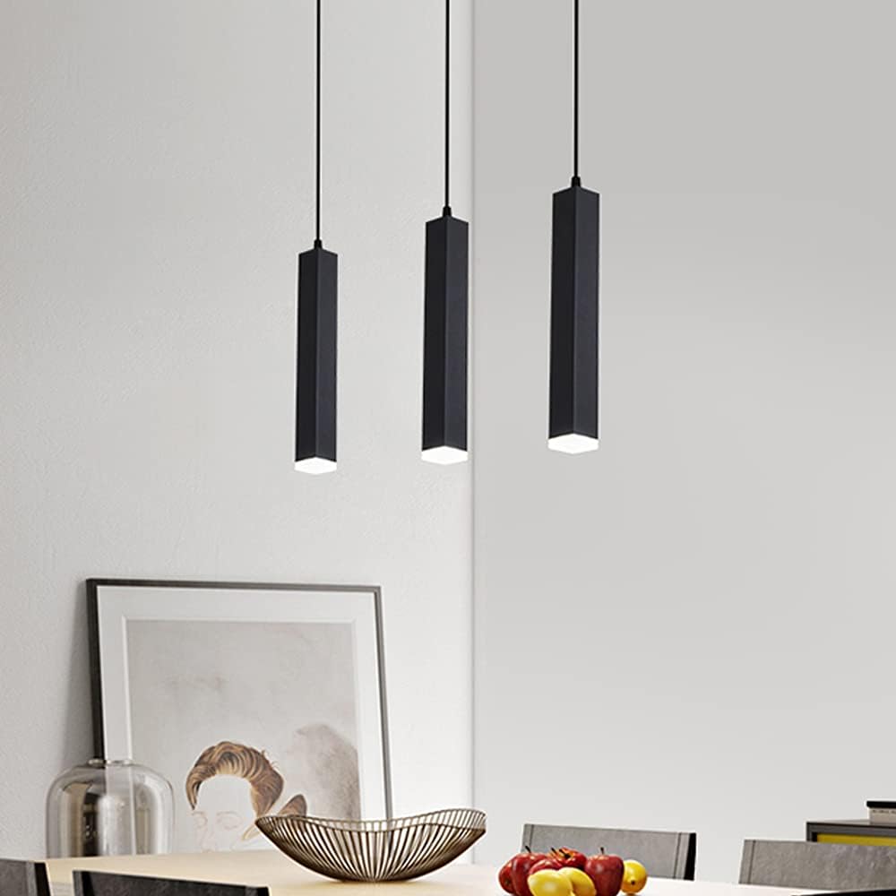 Suspension design LED rectangulaire (noir ou blanc)