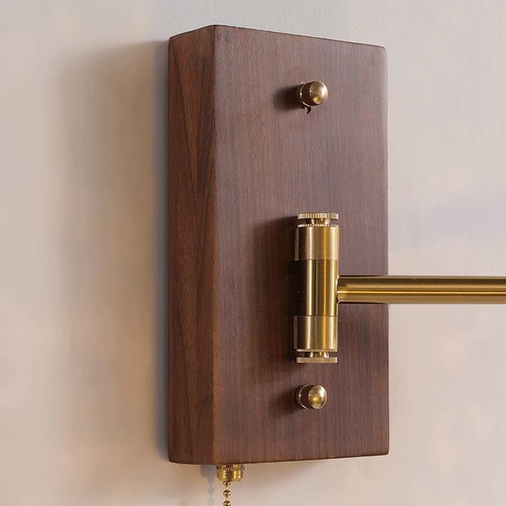 Nordic Wooden Wall Lamp with Adjustable Ceramic Shade