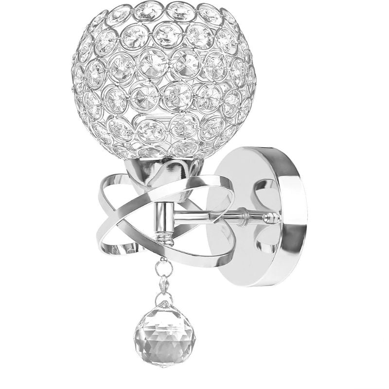 Antique Gold Wall Sconce with Crystal Ball