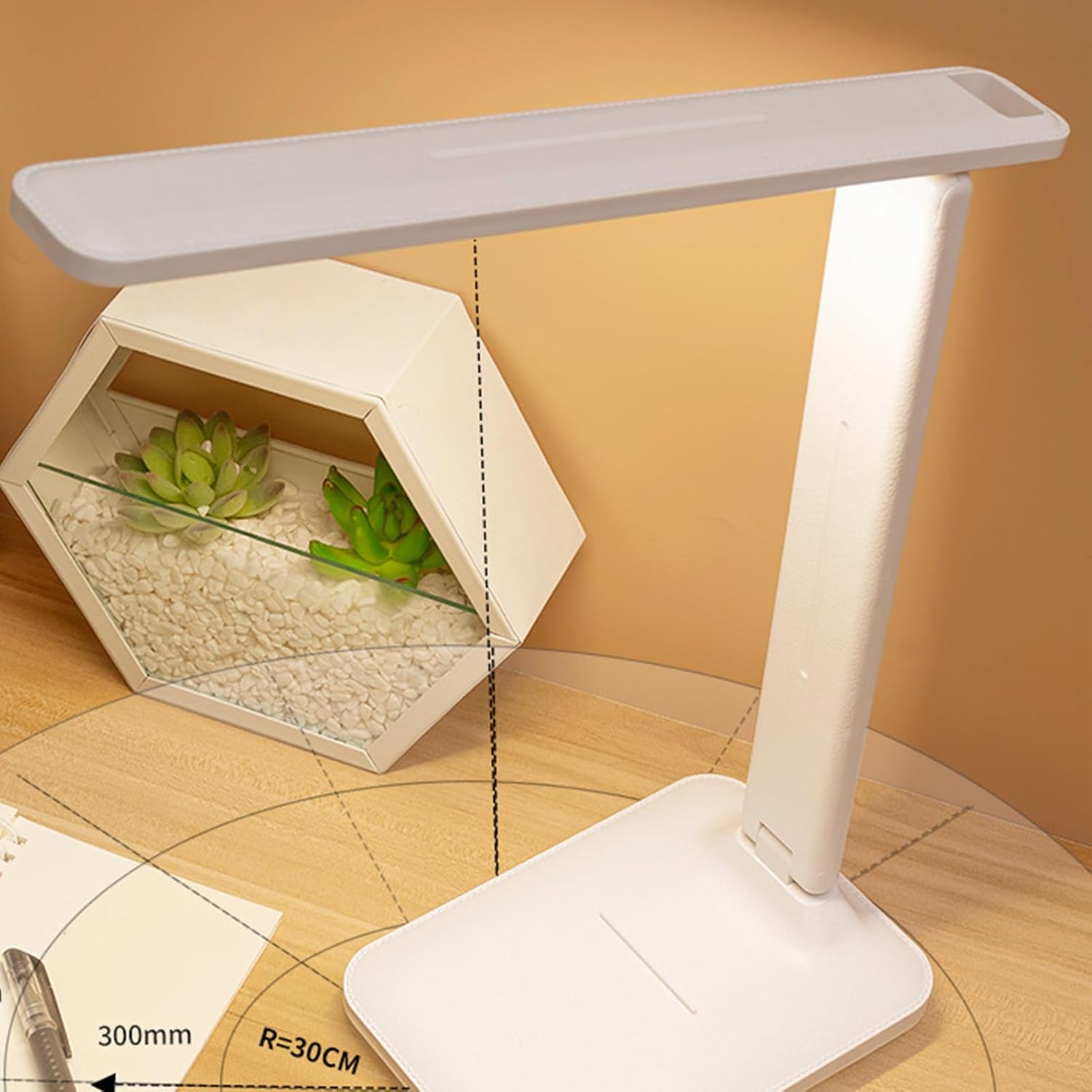 Foldable LED Desk Lamp - 3 Adjustable Brightness Levels, Touch Control, Eye Protection, USB Rechargeable Night Light