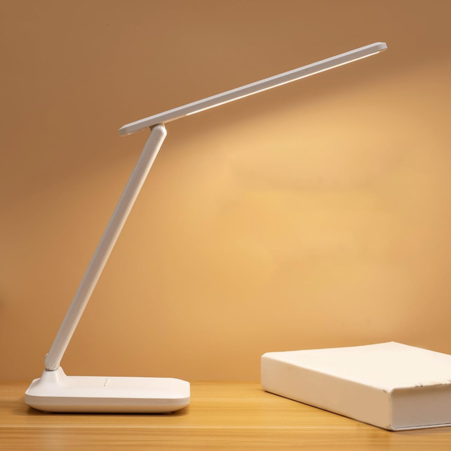 Foldable LED Desk Lamp - 3 Adjustable Brightness Levels, Touch Control, Eye Protection, USB Rechargeable Night Light
