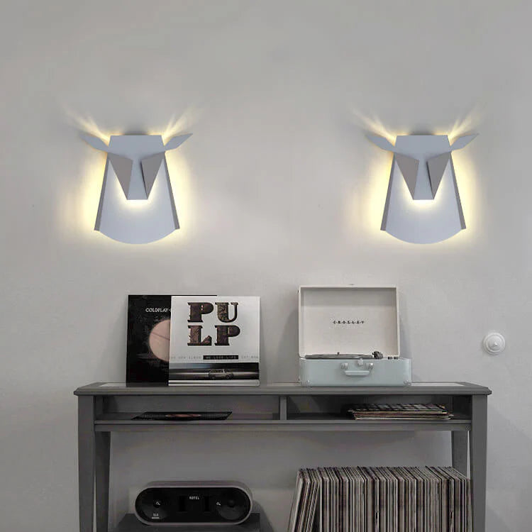 Colorful LED Deer Head Wall Sconce