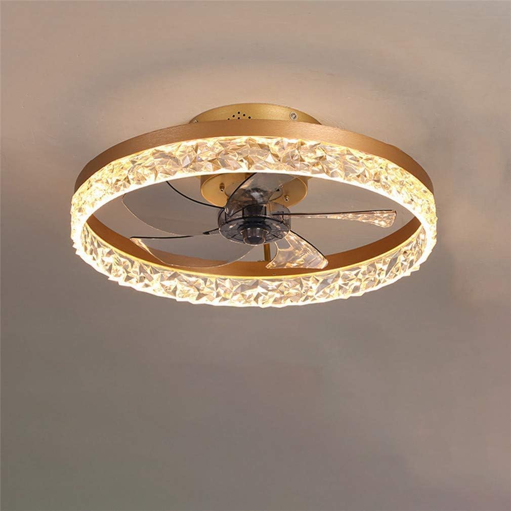 LED Crystal Ceiling Fan with Remote Control - 6 Speed Nordic Design