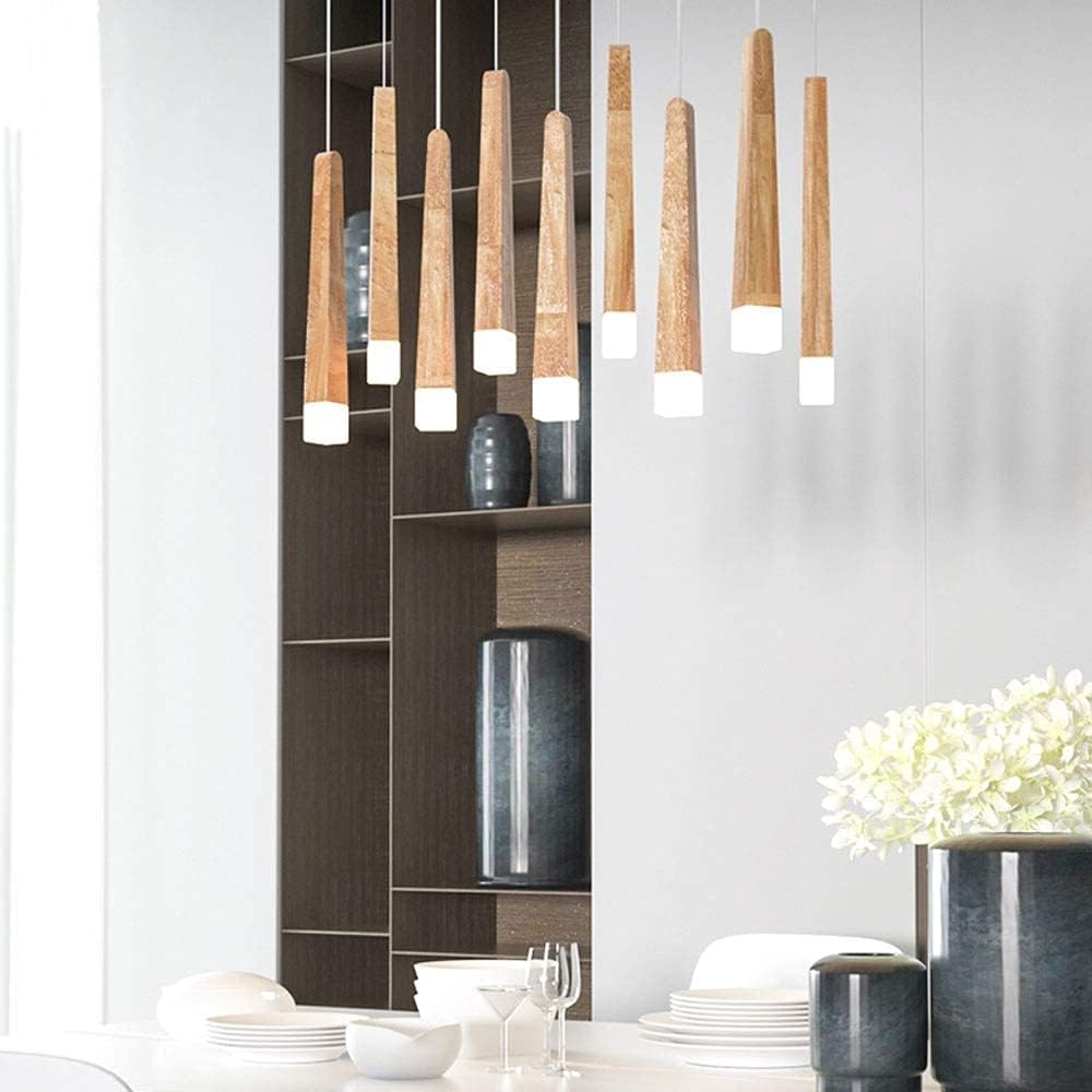Suspension moderne longue barre en bois Nordic