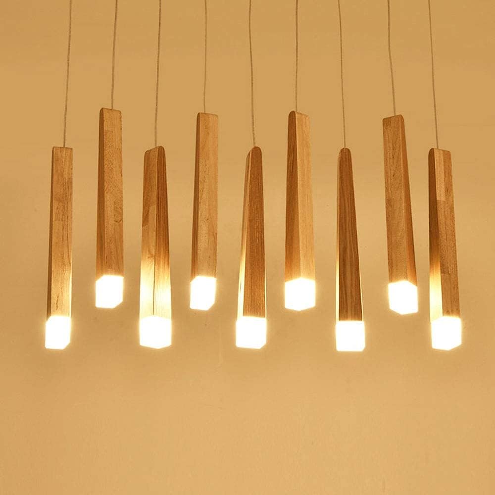 Suspension moderne longue barre en bois Nordic
