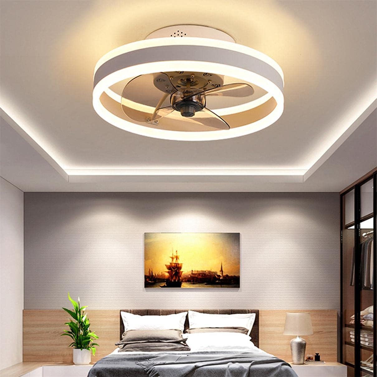 Modern LED Ceiling Fan with Remote Control and 6 Speeds