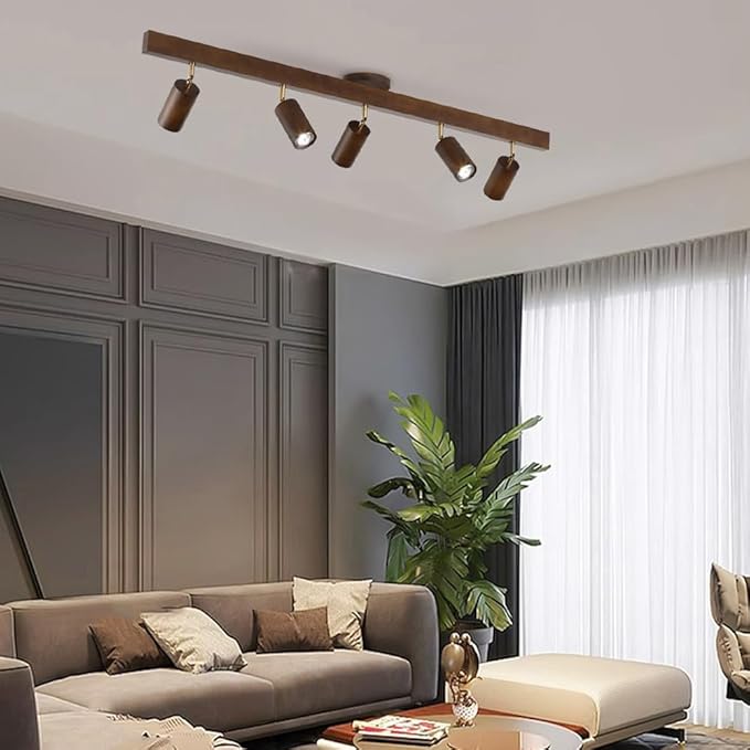 Elegant Walnut Spotlights for Stylish Indoor Lighting