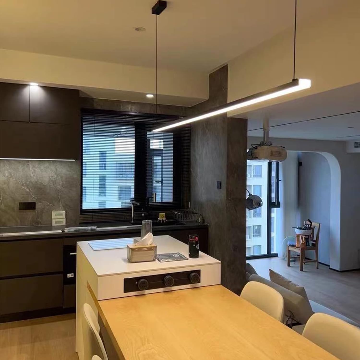 Modern Minimalist Nordic LED Long Bar Dining Room Desk Light