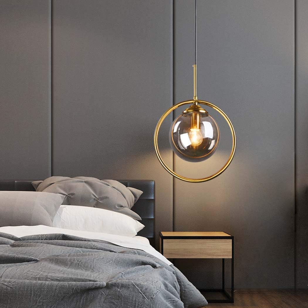 Suspension design boule en verre fumé Hang