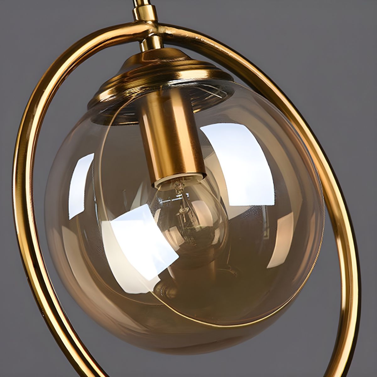 Suspension design boule en verre fumé Hang