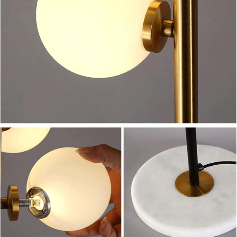 Modern Gold LED Floor Lamp with Glass Sphere