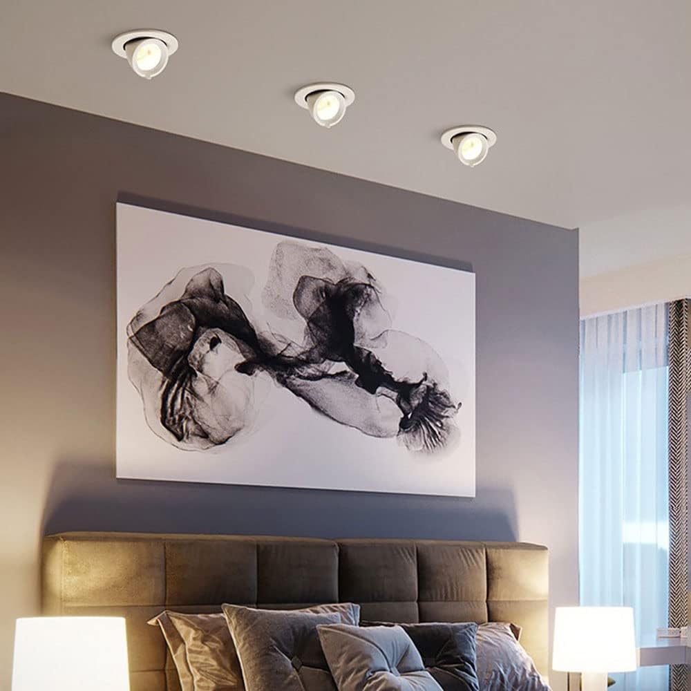 Adjustable 360-Degree LED Recessed Spotlight with Dimmable Brightness