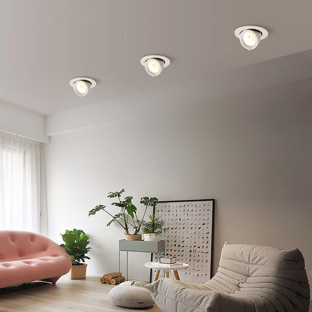 Adjustable 360-Degree LED Recessed Spotlight with Dimmable Brightness