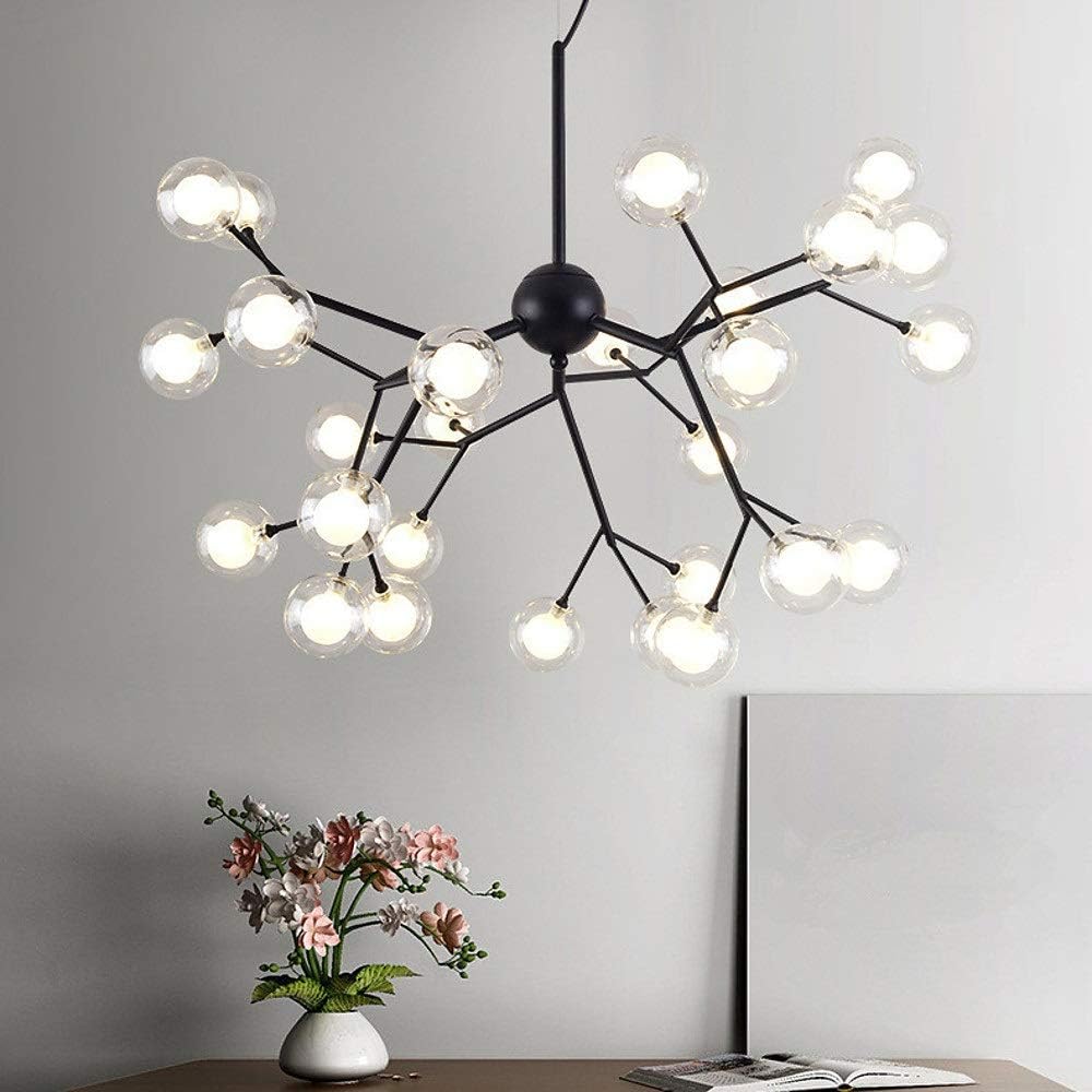 Modern LED Branch Tree Chandelier with Glass Orbs