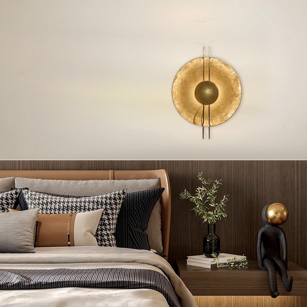 Luxury LED Wall Sconce with Multiple Gold Metal Discs