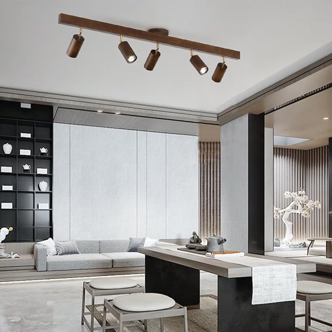 Elegant Walnut Spotlights for Stylish Indoor Lighting