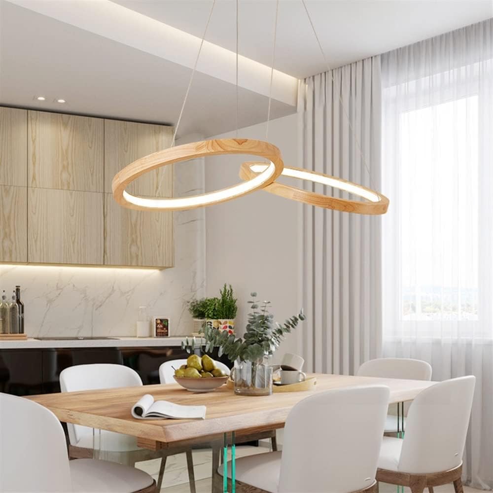 LED Circular Wooden Chandelier