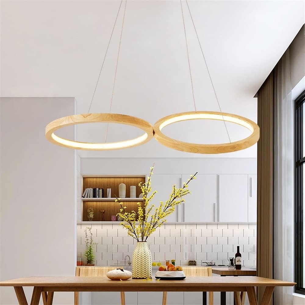 LED Circular Wooden Chandelier