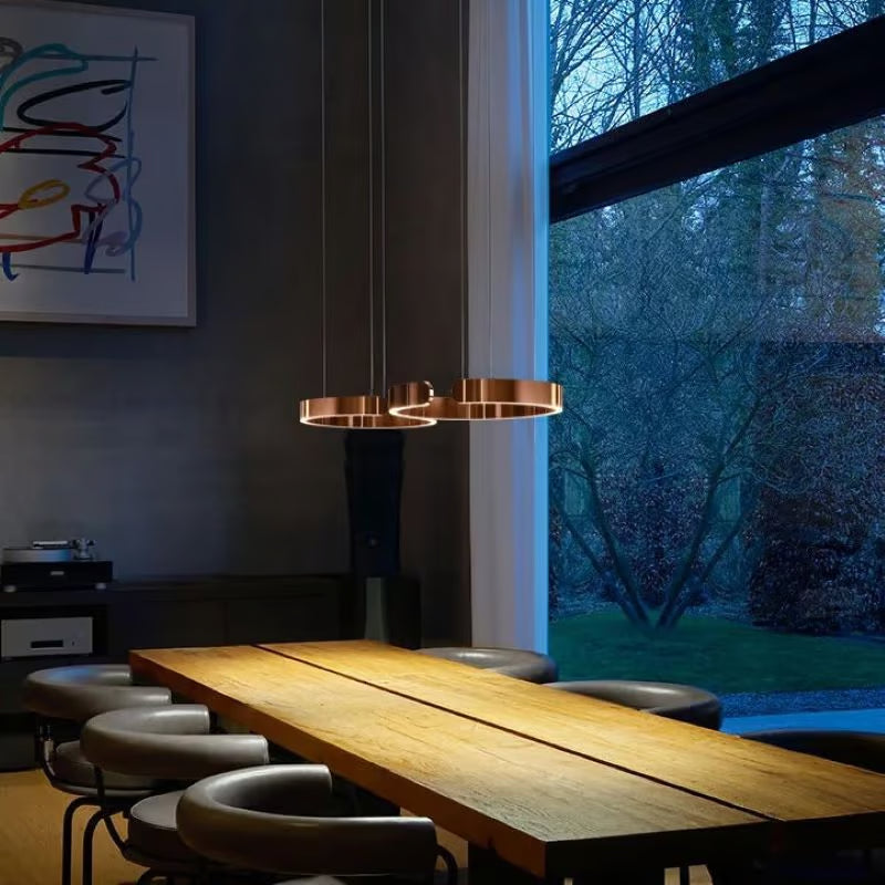 Adjustable Nordic LED Ring Suspension Light for Dining Room, Living Room, Kitchen, and Home Décor