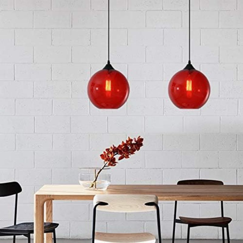Suspension boule en verre colorée Loft