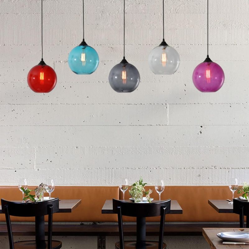 Suspension boule en verre colorée Loft