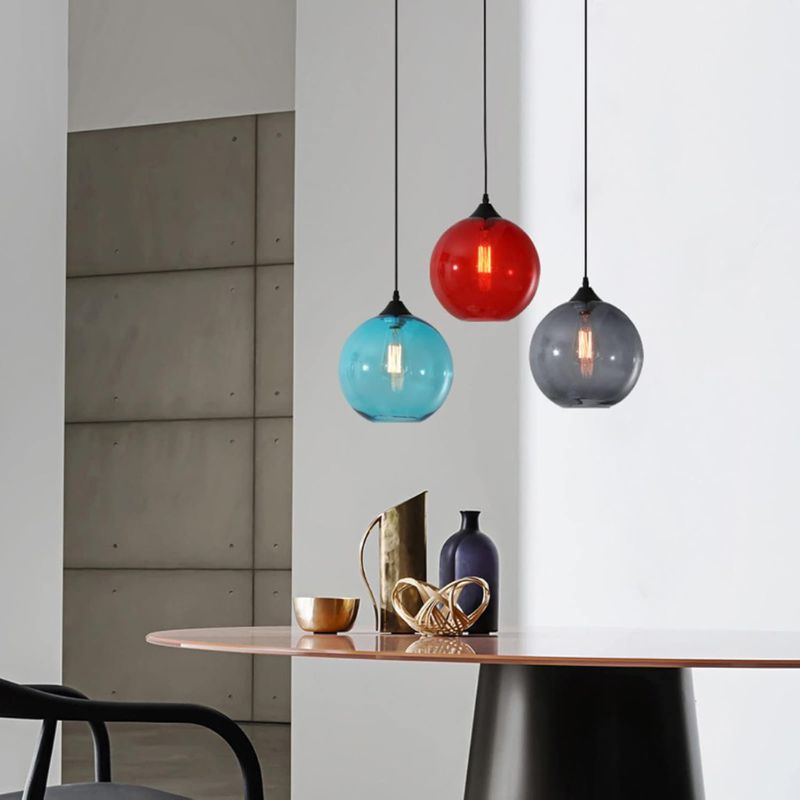Suspension boule en verre colorée Loft